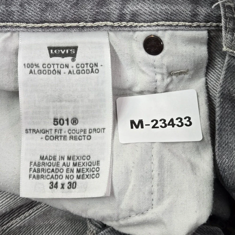 Levi's 501 XX Men Jeans 34X30 Gray Denim Straight Fit 26" Inseam Y2K - Picture 2 of 12